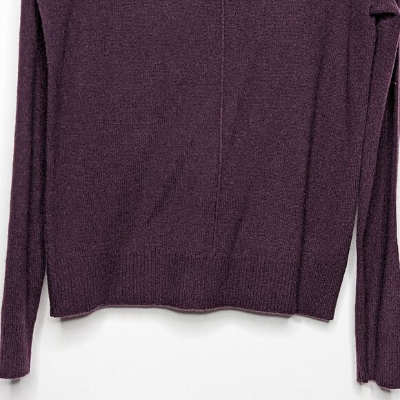 ATM Men's Cashmere Exposed Seam Crew Neck Sweater Purple Jumper - Picture 3 of 6